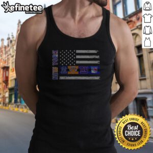 Funny New York Sport Teams Yankees Knicks Giants Rangers American Flag USA Independence Day Tank Top