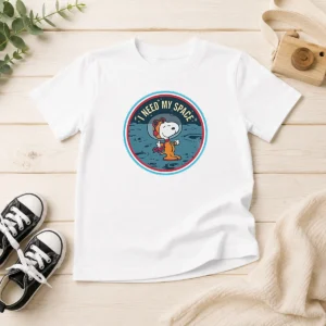 Funny Peanuts Snoopy On The Moon I Need My Space Mens Kids T-Shirt