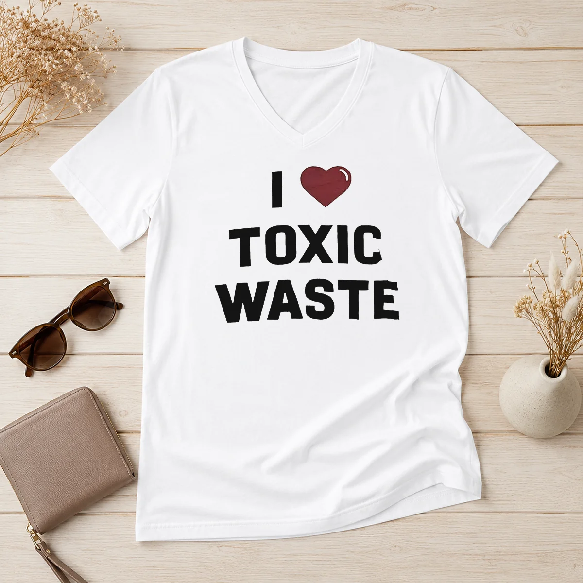 Good I Love Toxic Waste V-Neck Shirt Good I Love Toxic Waste V-Neck Shirt
