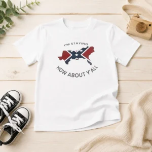 Nice I'M Staying How About Y'All Confederate Flag Kids T-Shirt