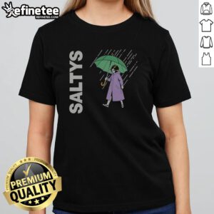 Nice Saltys Umbrella Rain Shower Precipitation Downpour Wet Weather Stormy Day girlt shirt displayed on a light background