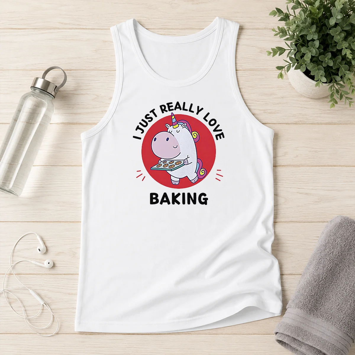 Nice Unicorn Holding Baking Tray I Just Really Love Baking Tank Top