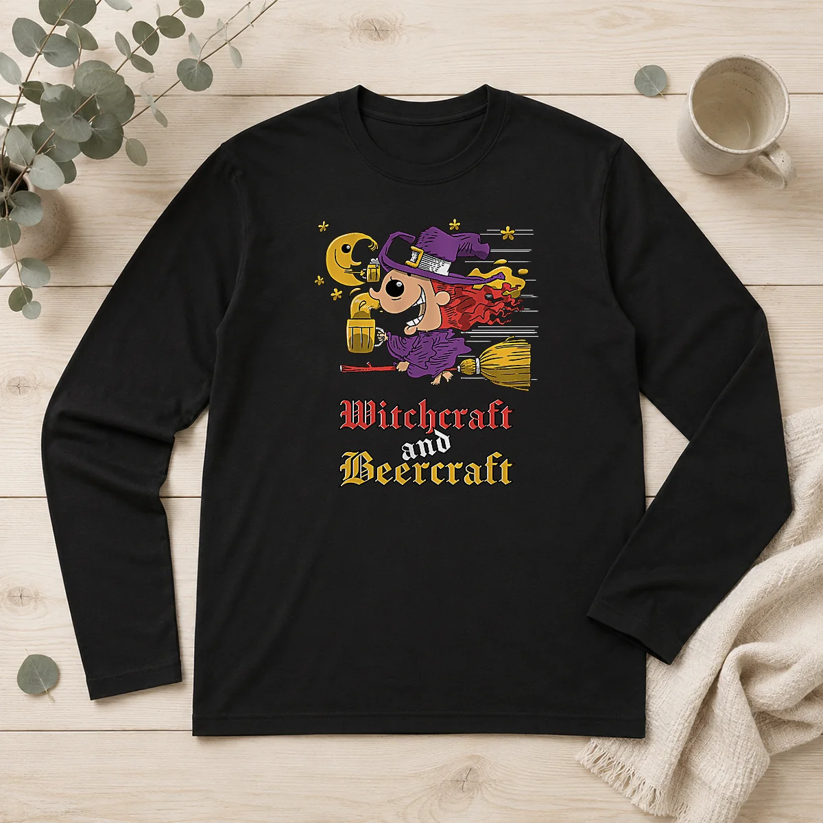 Nice Witchcraft And Beercraft Long Sleeve Shirt