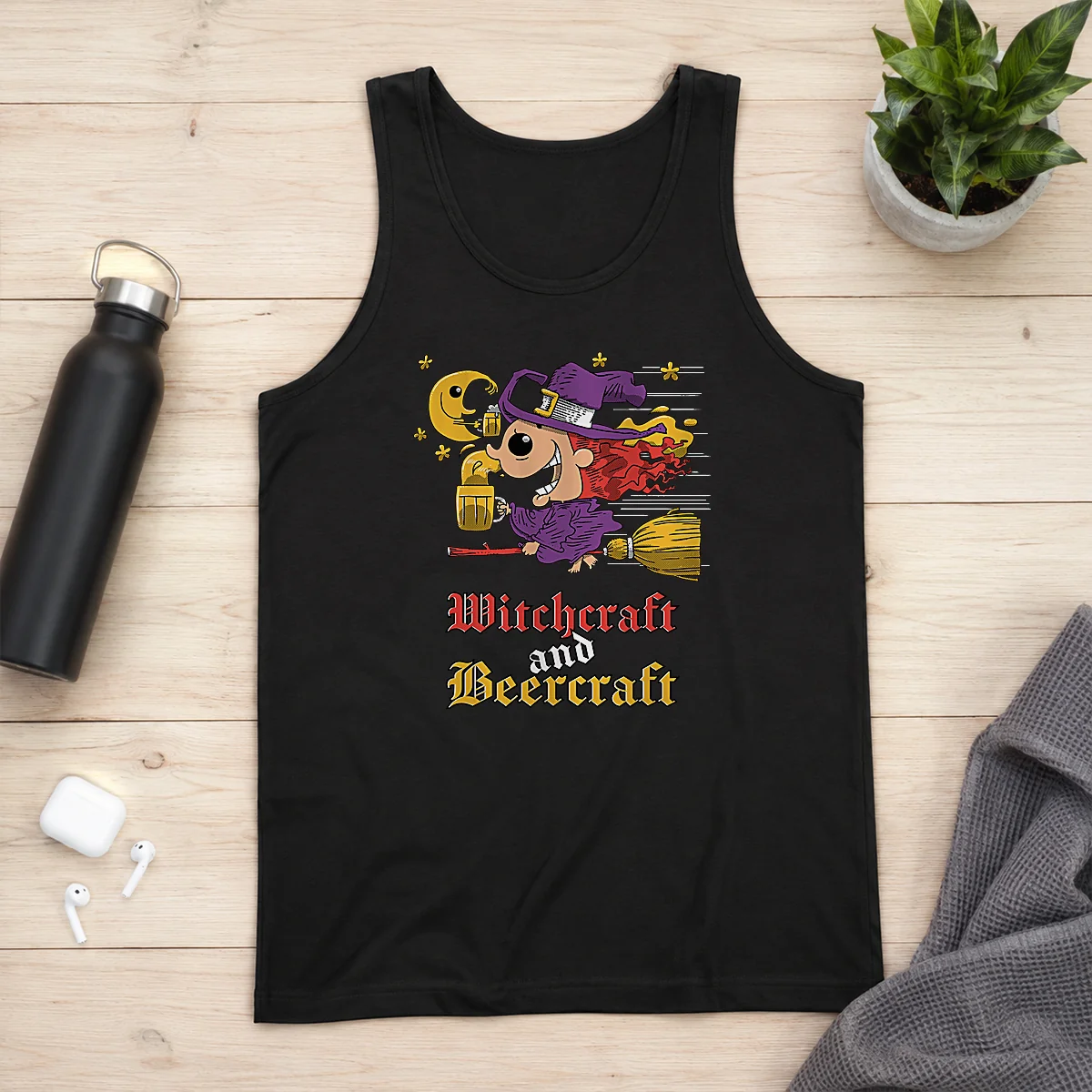 Nice Witchcraft And Beercraft Tank Top