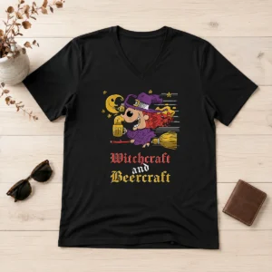 Nice Witchcraft And Beercraft V-Neck Shirt
