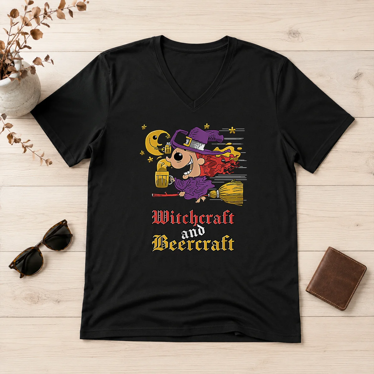 Nice Witchcraft And Beercraft V-Neck Shirt Nice Witchcraft And Beercraft V-Neck Shirt
