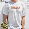 Official New York Knicks Kiss Logo Parody t shirt featuring a creative sports and rock band inspired graphic on a comfortable cotton tee