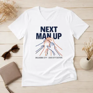 Official Next Man Up Oklahoma City Loud City Culture Basketball V-Neck Shirt