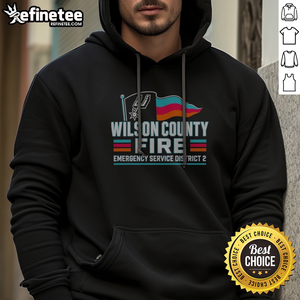 Official San Antonio Spurs Wilson County Fire Emergency Service District 2 Team Logo T Shirt on Hoodie Official San Antonio Spurs Wilson County Fire Emergency Service District 2 Team Logo T Shirt shown as a hoodie preview