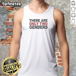 Official There Are Only Two Genders Tank Top in black, sleeveless casual wear with bold white text