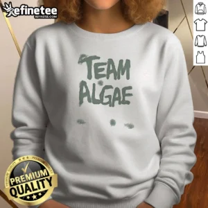 Official Trump Posted Team Algae Shirt 2026 Sweatshirt in navy blue, front view with bold graphic print