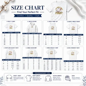 Size chart for Original Im Not A Toy Story Forky Im Trash with measurements in inches and cm