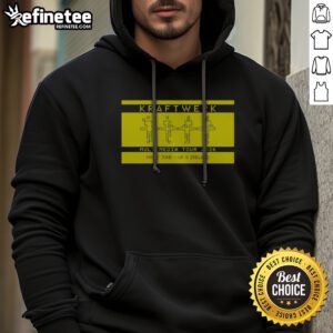 Original Kraftwerk Multimedia Tour 2026 May June UK Ireland Music Electronic Band Tour hoodie displaying vibrant graphics.