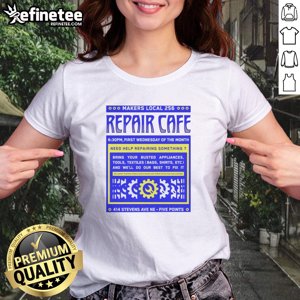 Original Makers Local 256 Repair Cafe Gear Wrench Need Help Repairing Something T Shirt on Classic Shirt Original Makers Local 256 Repair Cafe Gear Wrench Need Help Repairing Something T Shirt shown as a classic shirt preview