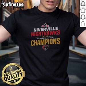 Original Niverville Nighthawks 2026 Centennial Cup Champions Hockey Tournament Winner t shirt featuring team colors and logo