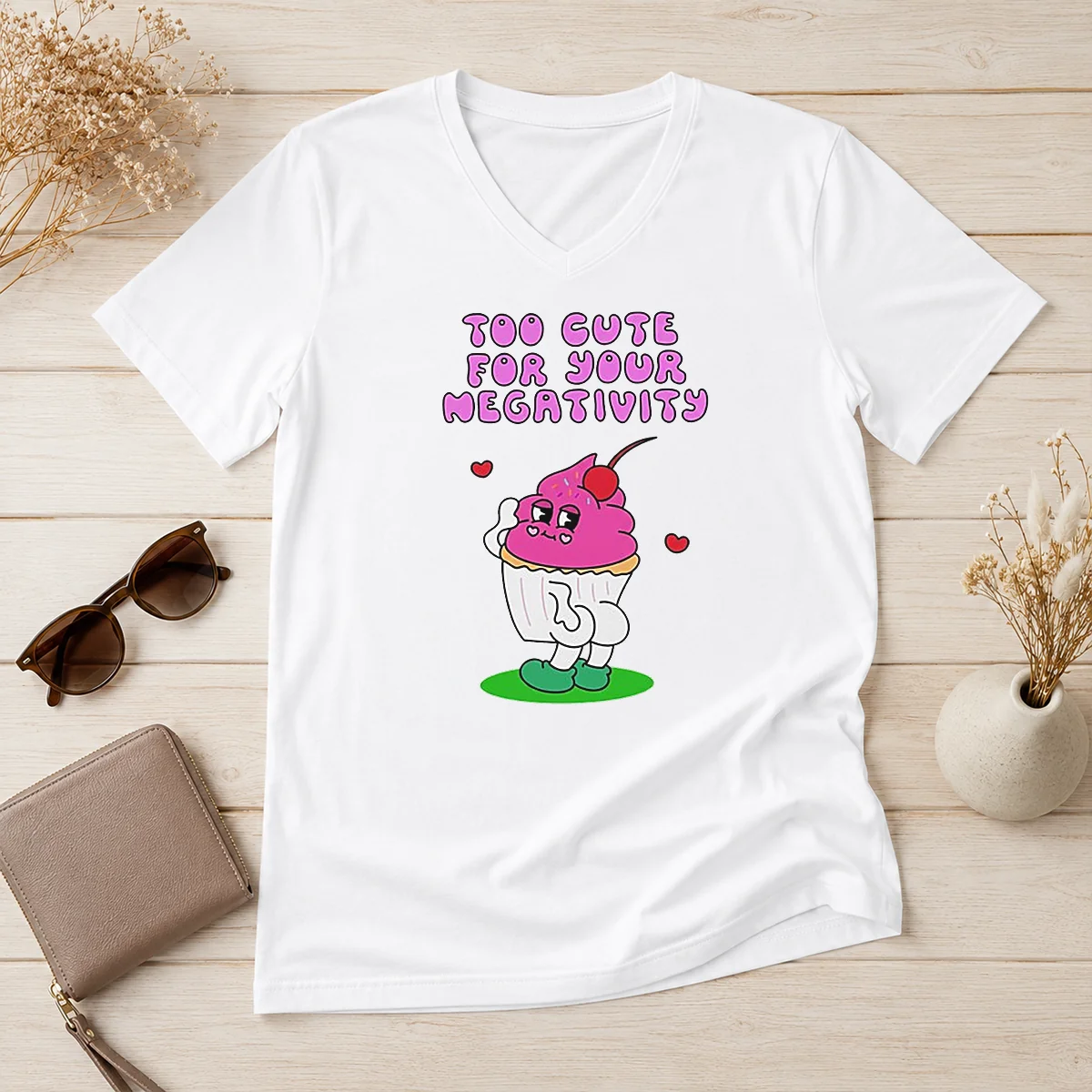 Original Too Cute For Your Negativity V-Neck Shirt Original Too Cute For Your Negativity V-Neck Shirt