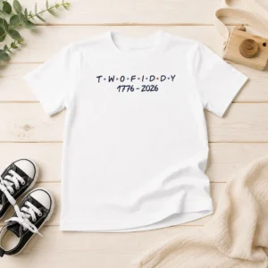 Original Two Fiddy 1776 2026 Friends Logo Kids T-Shirt