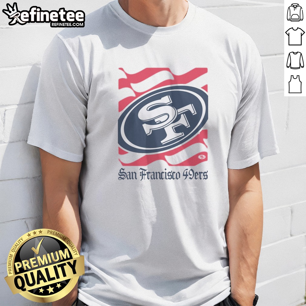 Premium San Francisco 49ers American Heritage Wordmark t shirt on Classic Shirt Premium San Francisco 49ers American Heritage Wordmark t shirt shown as a classic shirt preview