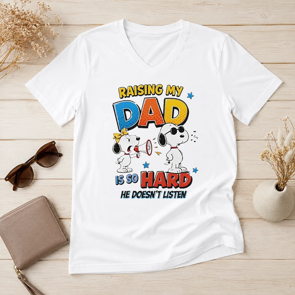 Premium Snoopy Belle Peanuts Raising My V-Neck Shirt Premium Snoopy Belle Peanuts Raising My V-Neck Shirt