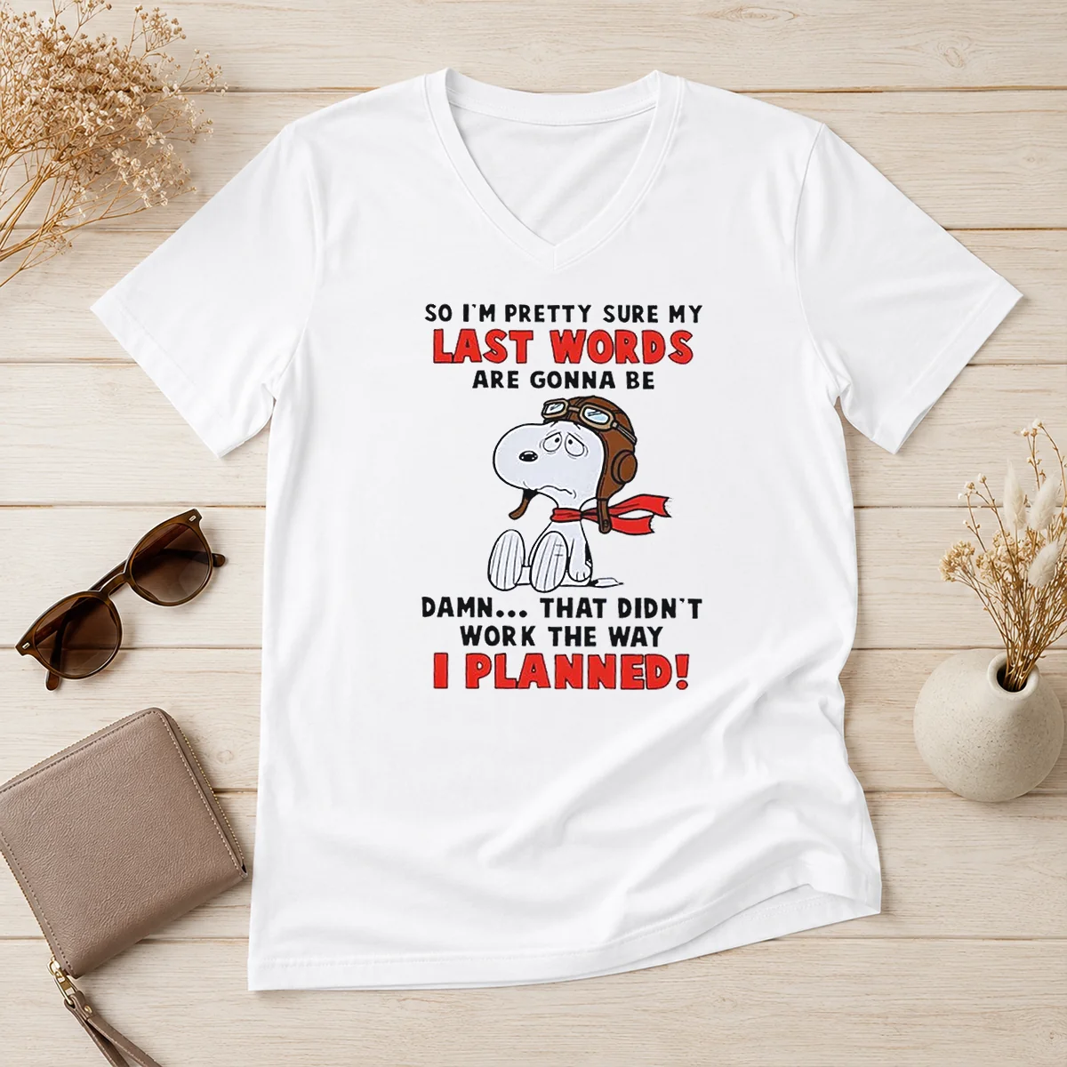 Premium Snoopy So I'M Pretty Sure V-Neck Shirt Premium Snoopy So I'M Pretty Sure V-Neck Shirt