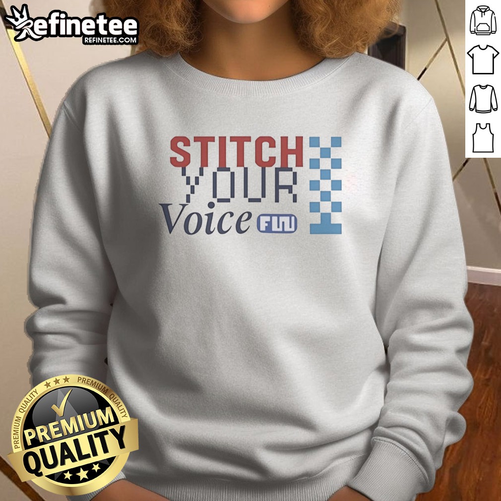 Premium Stitch Your Voice Checkered Flag Retro t shirt on Sweatshirt Premium Stitch Your Voice Checkered Flag Retro t shirt shown as a sweatshirt preview