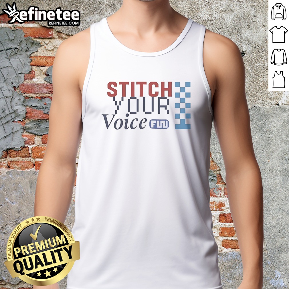 Premium Stitch Your Voice Checkered Flag Retro t shirt on Tank Top Premium Stitch Your Voice Checkered Flag Retro t shirt shown as a tank top preview