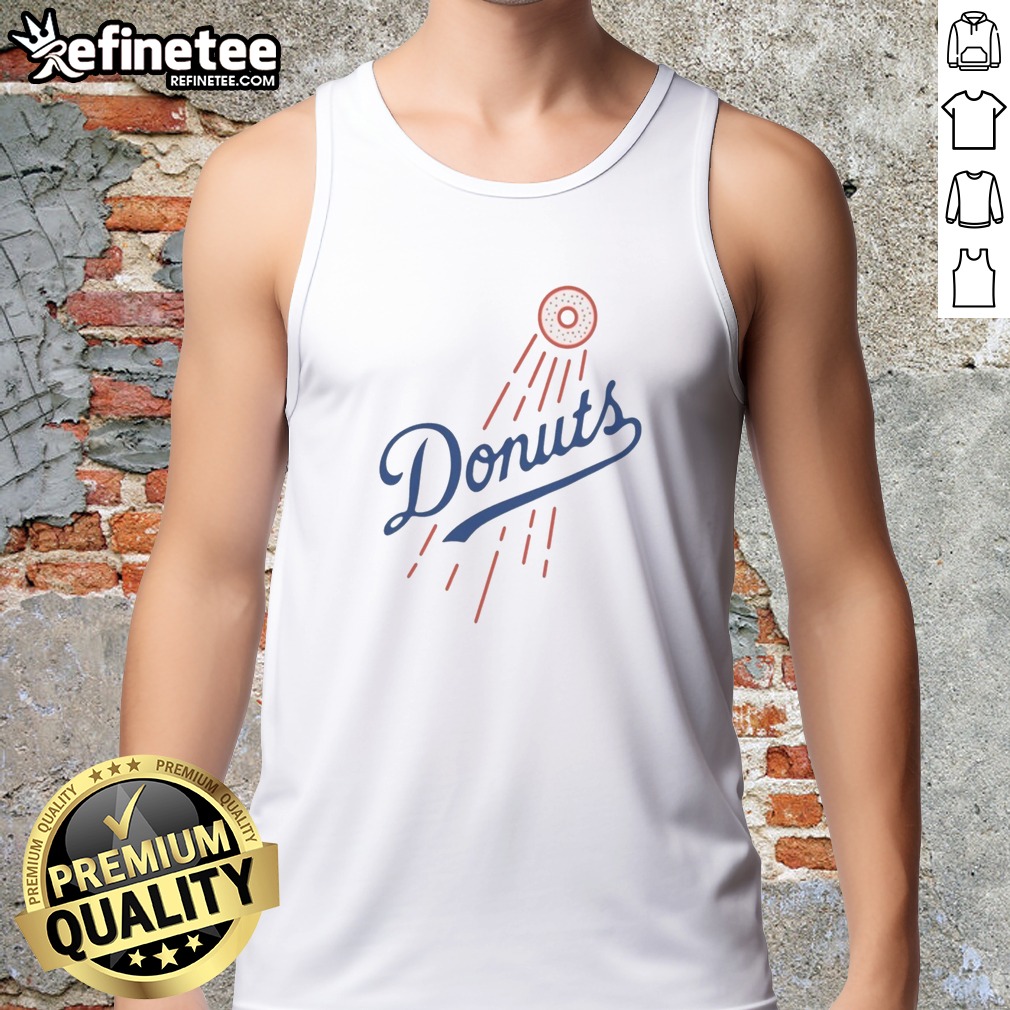 Pretty Donuts MLB Style Logo T Shirt on Tank Top Pretty Donuts MLB Style Logo T Shirt shown as a tank top preview