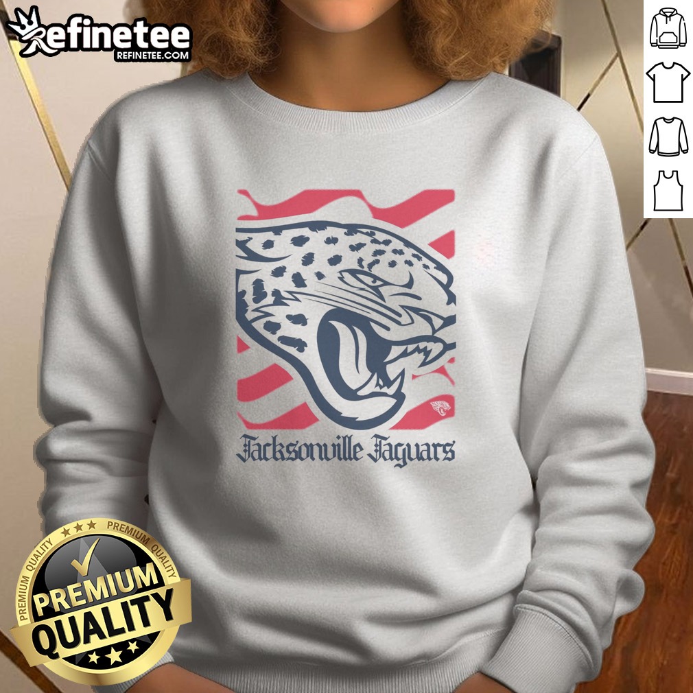 Pretty Jacksonville Jaguars American Heritage Wordmark t shirt on Sweatshirt Pretty Jacksonville Jaguars American Heritage Wordmark t shirt shown as a sweatshirt preview