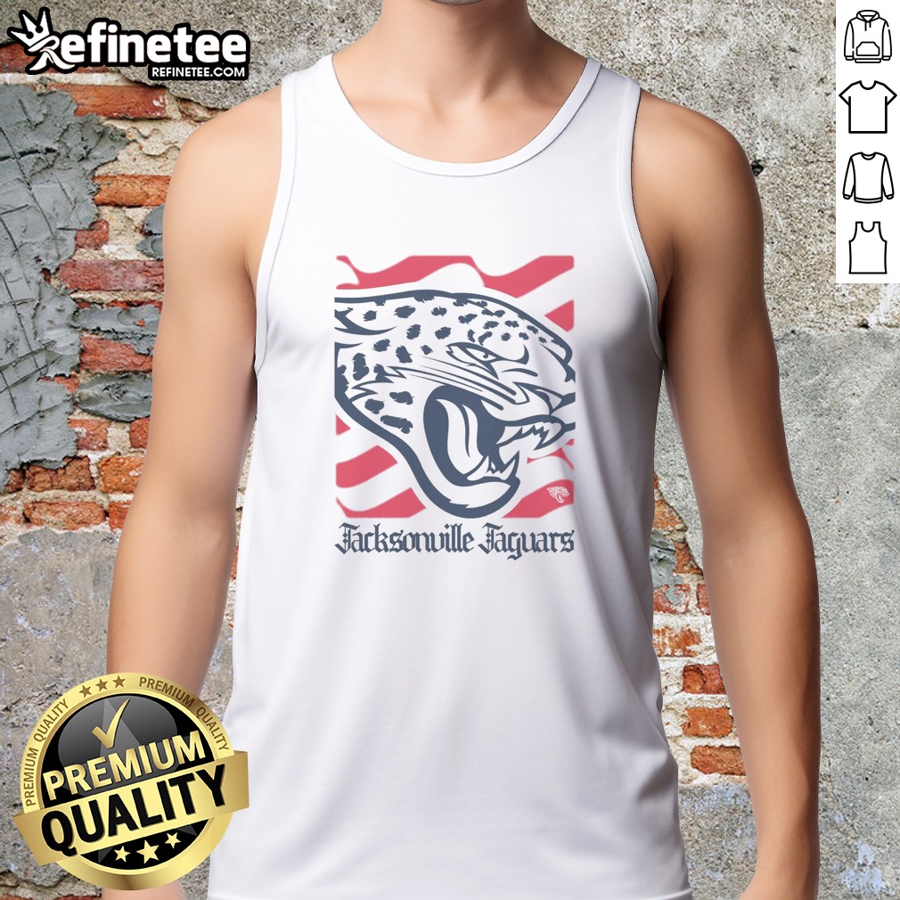 Pretty Jacksonville Jaguars American Heritage Wordmark t shirt on Tank Top Pretty Jacksonville Jaguars American Heritage Wordmark t shirt shown as a tank top preview