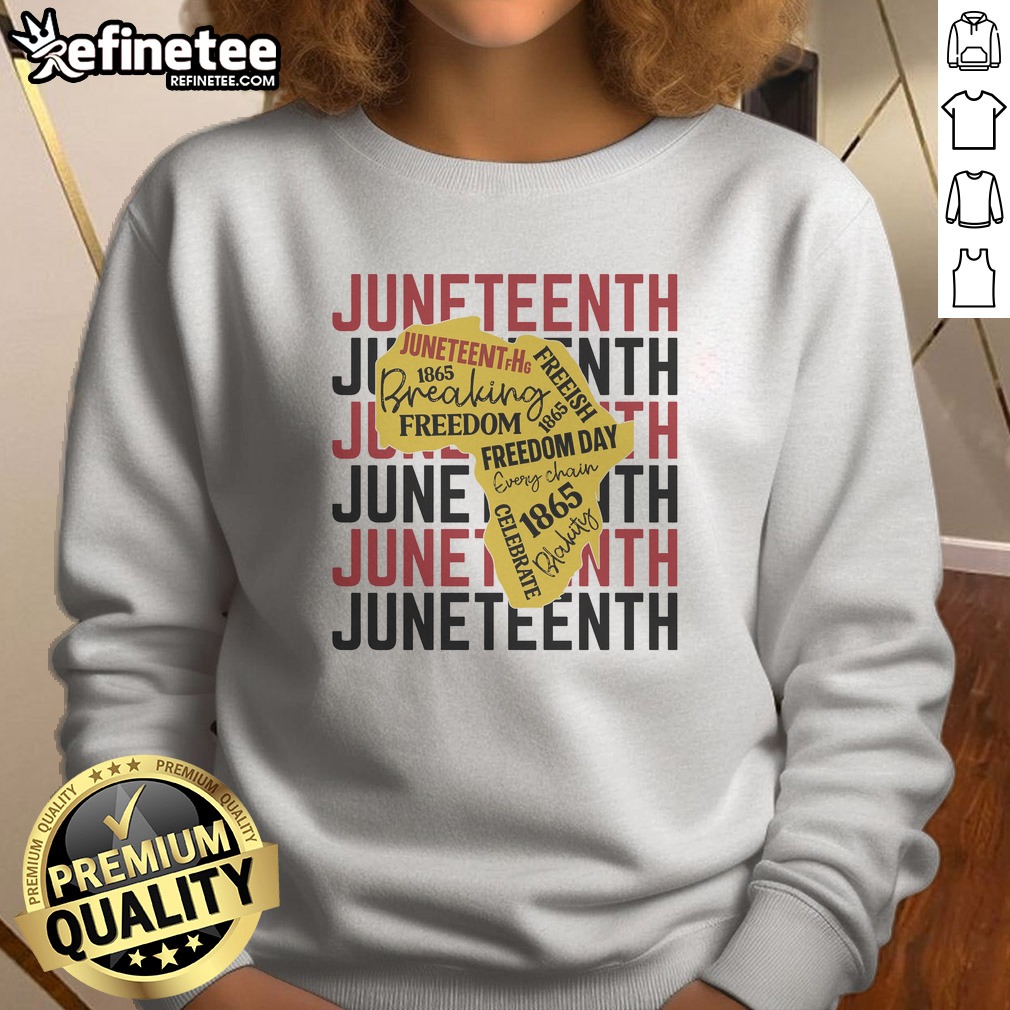 Pretty Juneteeth Pride Freedom Black History T Shirt on Sweatshirt Pretty Juneteeth Pride Freedom Black History T Shirt shown as a sweatshirt preview
