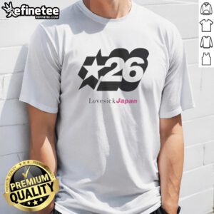 Pretty Lovesick Japan 26 Star t shirt featuring a vibrant design and comfortable fit.