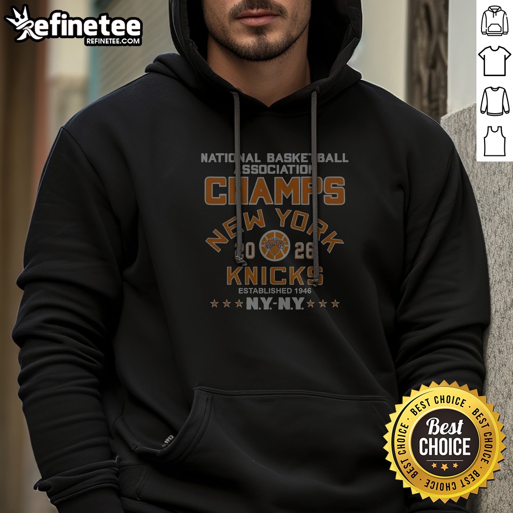 Pretty New York Knicks National Basketball Association Champs Starred Established 1946 Arched Badge Hoodie