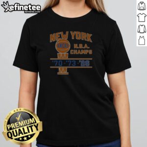 Pretty New York Knicks NBA Champs 1970 1973 2026 girl t-shirt in white with colorful vintage championship design