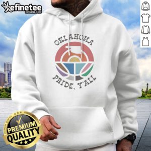 Pretty Oklahoma Pride Yall Rainbow State Map Logo Pride Month Retro Basketball hoodie in vibrant colors