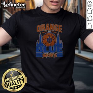 Pretty Orange And Blue Skies New York Knicks Basketball Team Logo Skyline