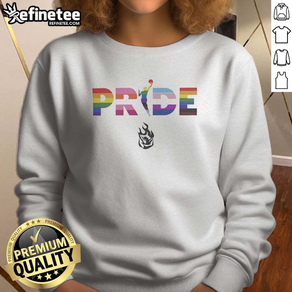Pretty Portland Fire 2026 WNBA Pride LGBT Pattern Flag T Shirt on Sweatshirt Pretty Portland Fire 2026 WNBA Pride LGBT Pattern Flag T Shirt shown as a sweatshirt preview