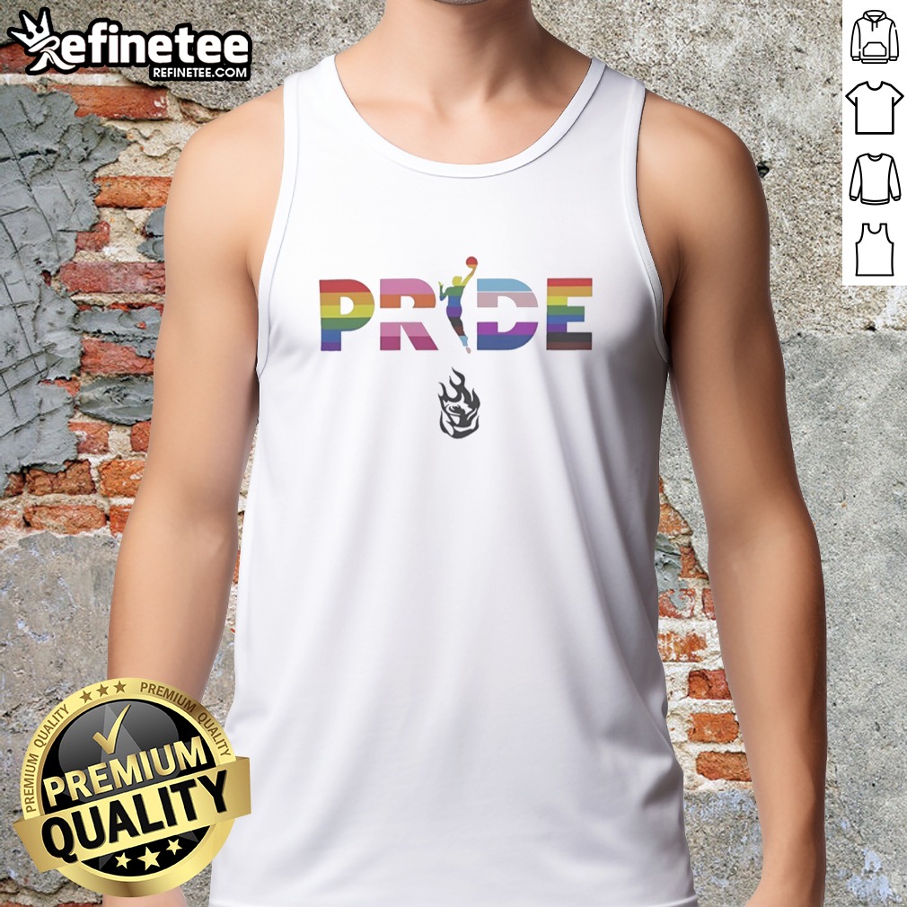 Pretty Portland Fire 2026 WNBA Pride LGBT Pattern Flag T Shirt on Tank Top Pretty Portland Fire 2026 WNBA Pride LGBT Pattern Flag T Shirt shown as a tank top preview