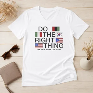 Pretty Spike Lee Do The Right Thing The New Spike Lee Joint Flags V-Neck Shirt
