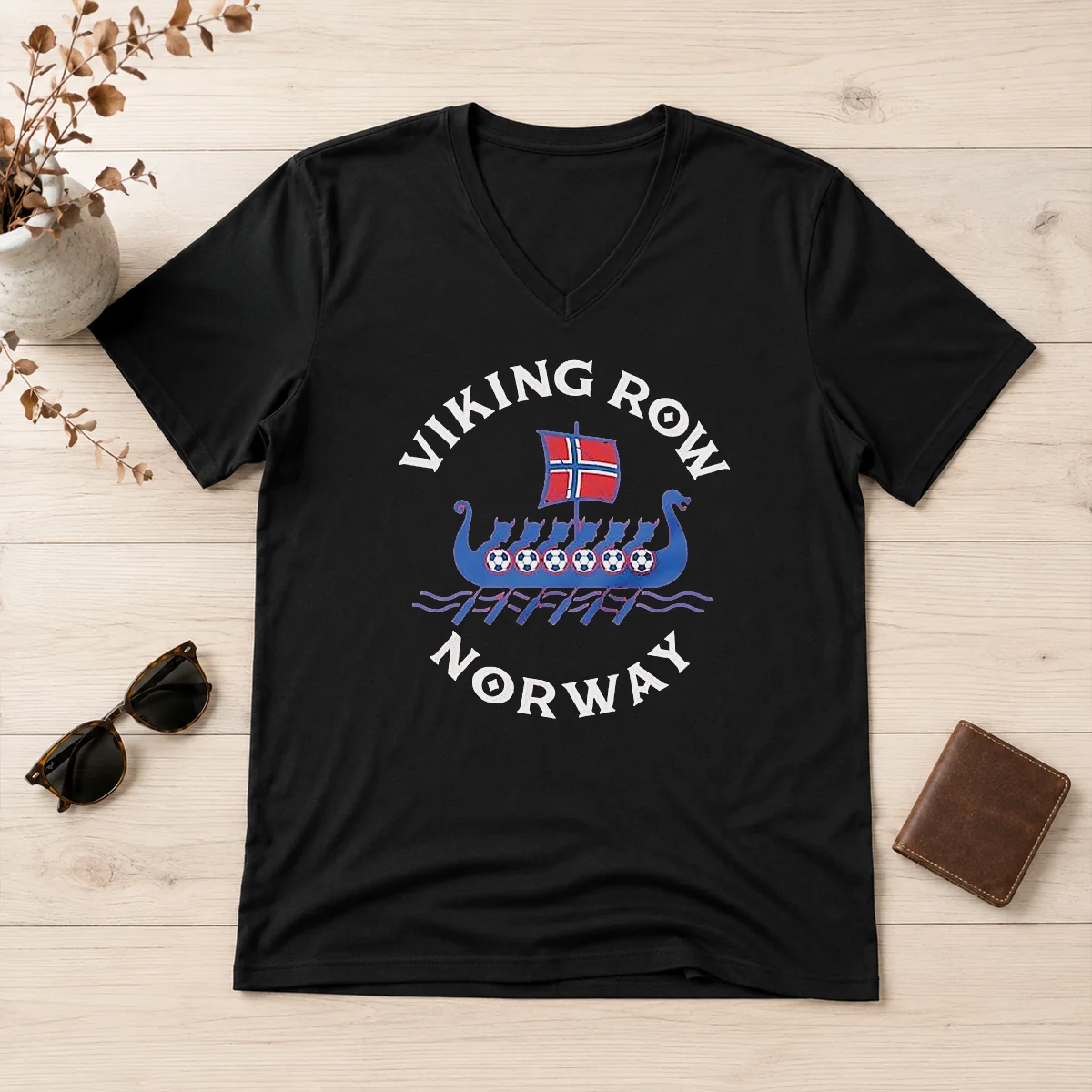 Pretty Viking Row Norway Ship With V-Neck Shirt Pretty Viking Row Norway Ship With V-Neck Shirt