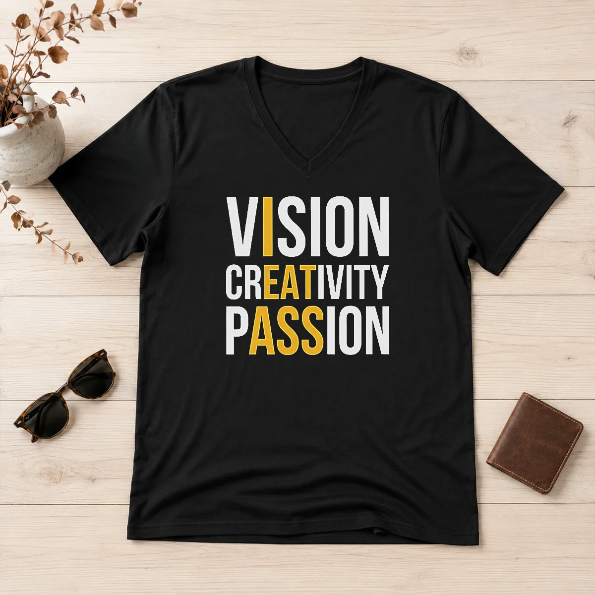 Pretty Vision Creativity Passion I Eat V-Neck Shirt Pretty Vision Creativity Passion I Eat V-Neck Shirt
