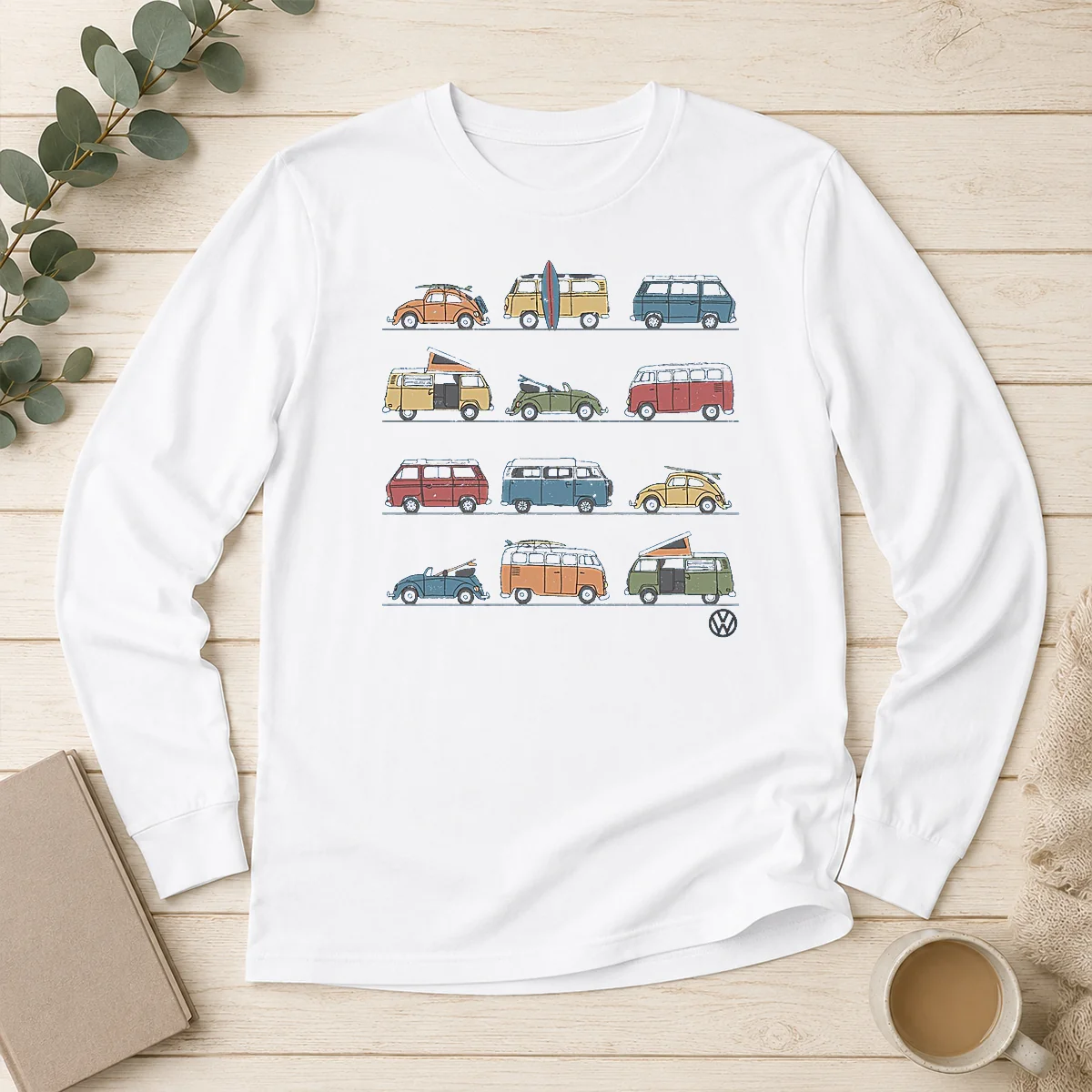 Pretty Volkswagen Vans And Beetles Mens Long Sleeve Shirt