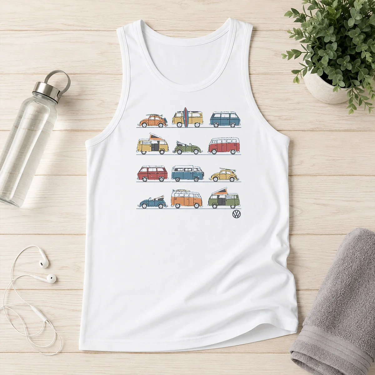 Pretty Volkswagen Vans And Beetles Mens Tank Top