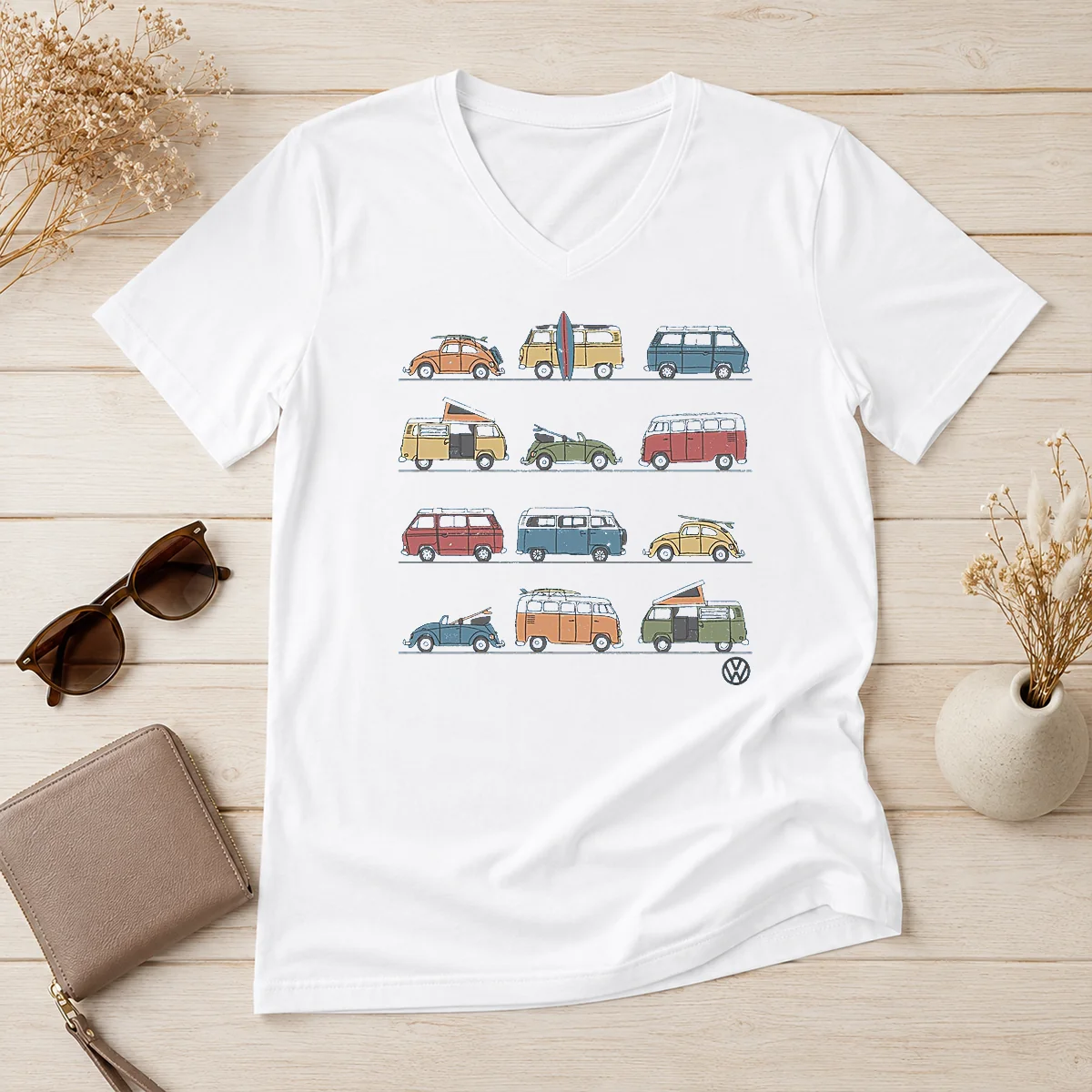 Pretty Volkswagen Vans And Beetles Mens V-Neck Shirt Pretty Volkswagen Vans And Beetles Mens V-Neck Shirt