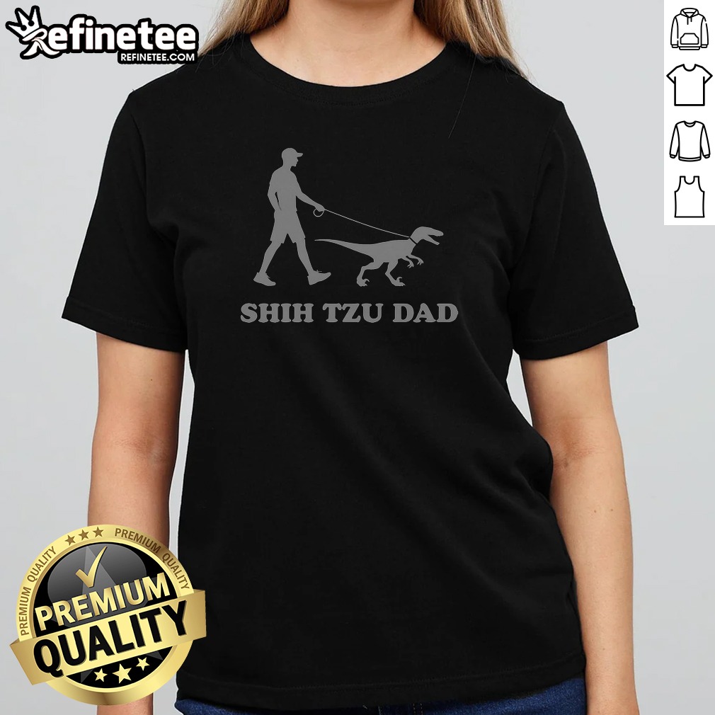 Shih Tzu Dad Man Walking Velociraptor Shirt Shih Tzu Dad Man Walking Velociraptor Shirt