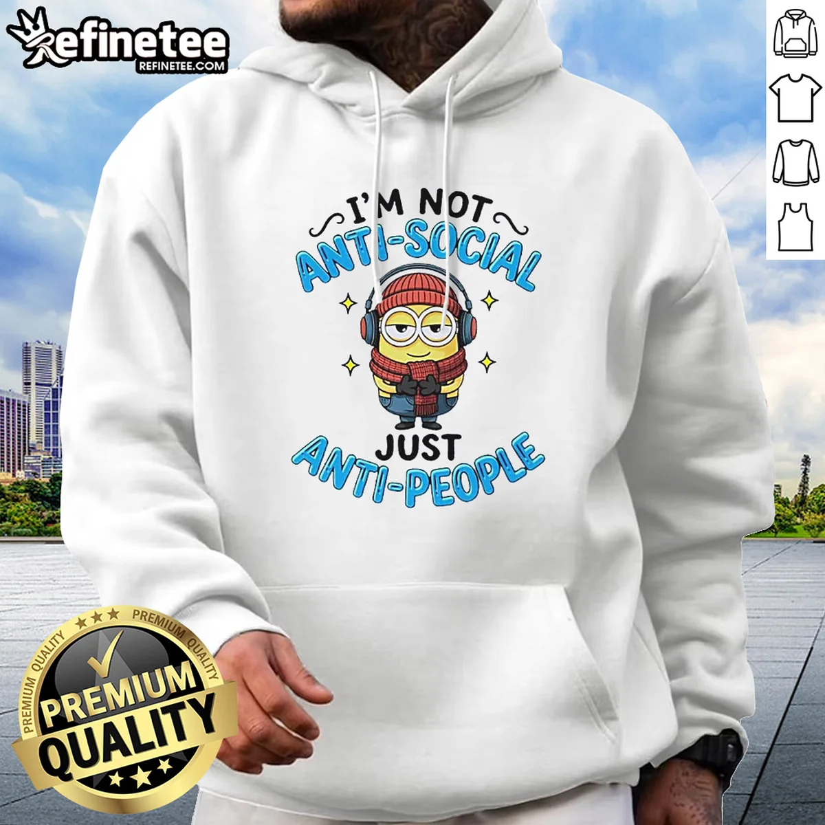 Top Minions I'M Not Anti Social Just Anti People Hoodie