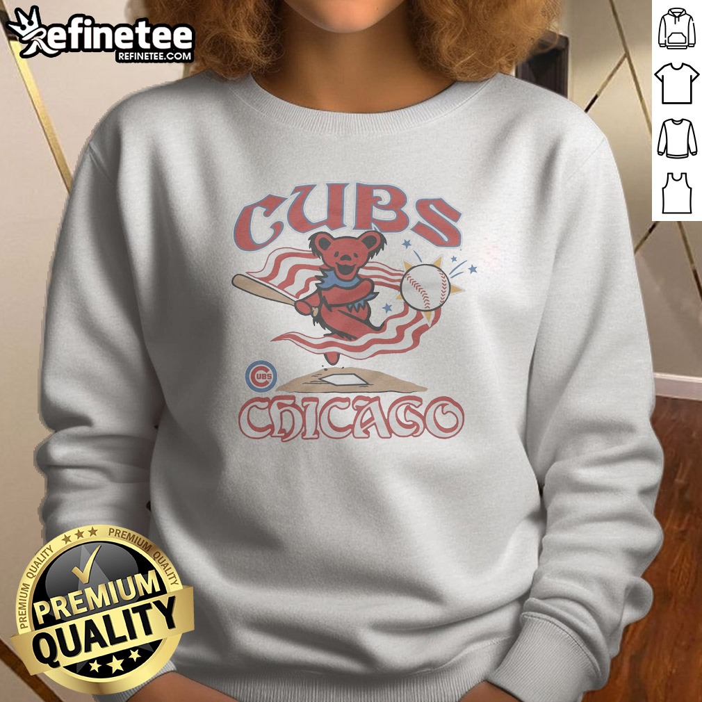 Top MLB X Grateful Dead X Cubs Americana Sweatshirt