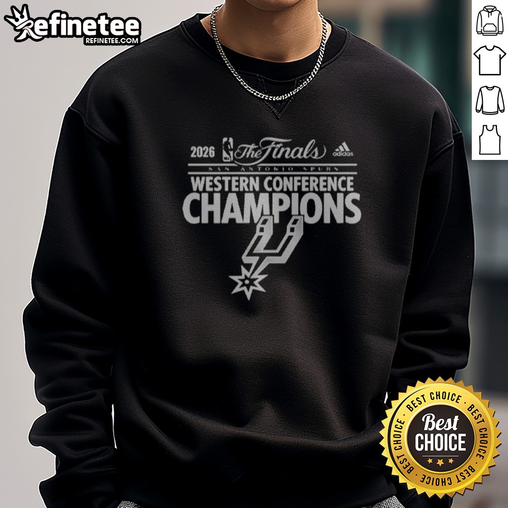 Top San Antonio Spurs 2026 The Finals Western Conference Champions NBA T Shirt on Sweatshirt Top San Antonio Spurs 2026 The Finals Western Conference Champions NBA T Shirt shown as a sweatshirt preview