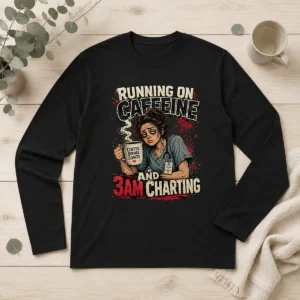3AM Charting Nurse Caffeine Burnout Streetwear Long Sleeve Shirt