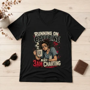 3AM Charting Nurse Caffeine Burnout Streetwear V-Neck Shirt