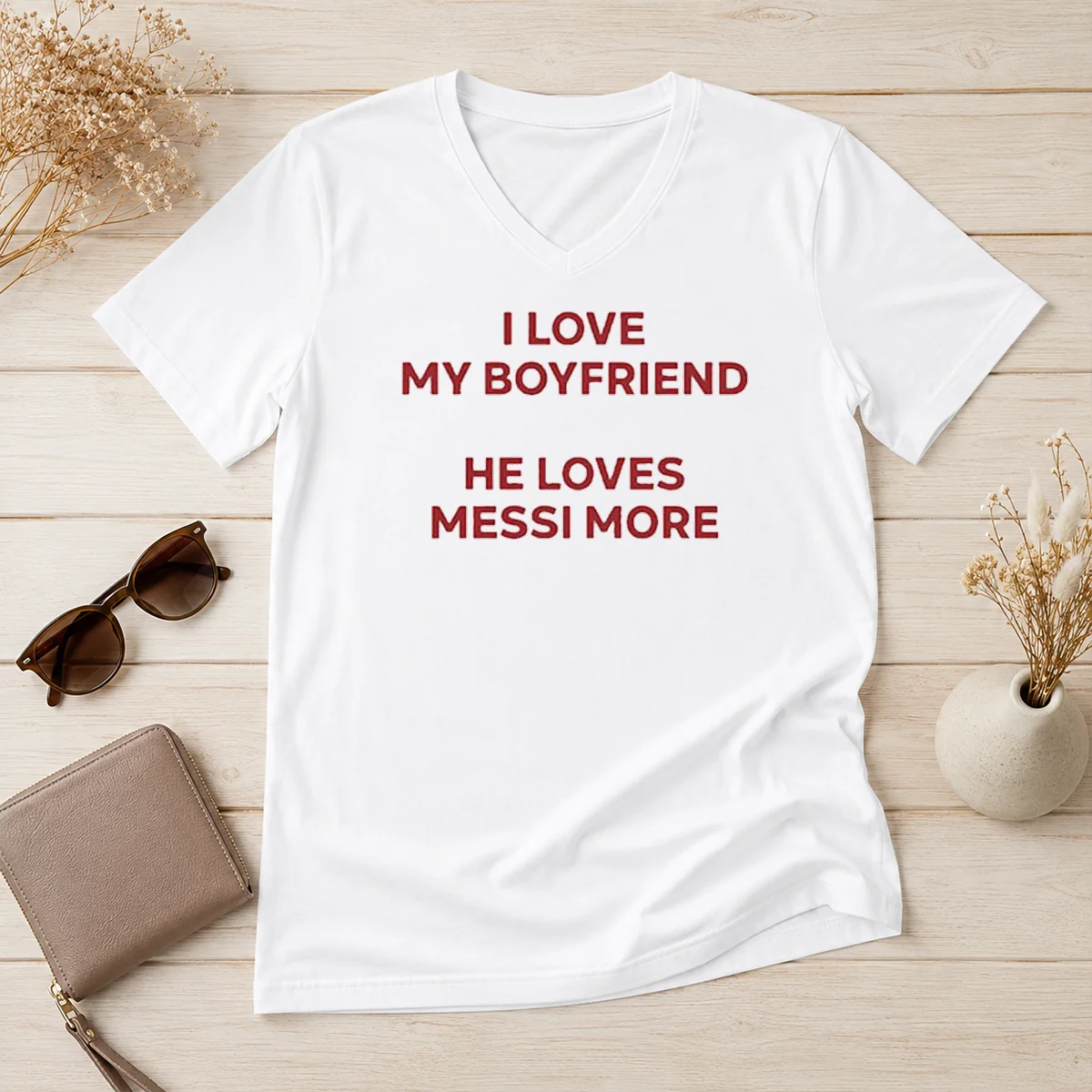 Awesome I Love My Boyfriend He V-Neck Shirt Awesome I Love My Boyfriend He V-Neck Shirt